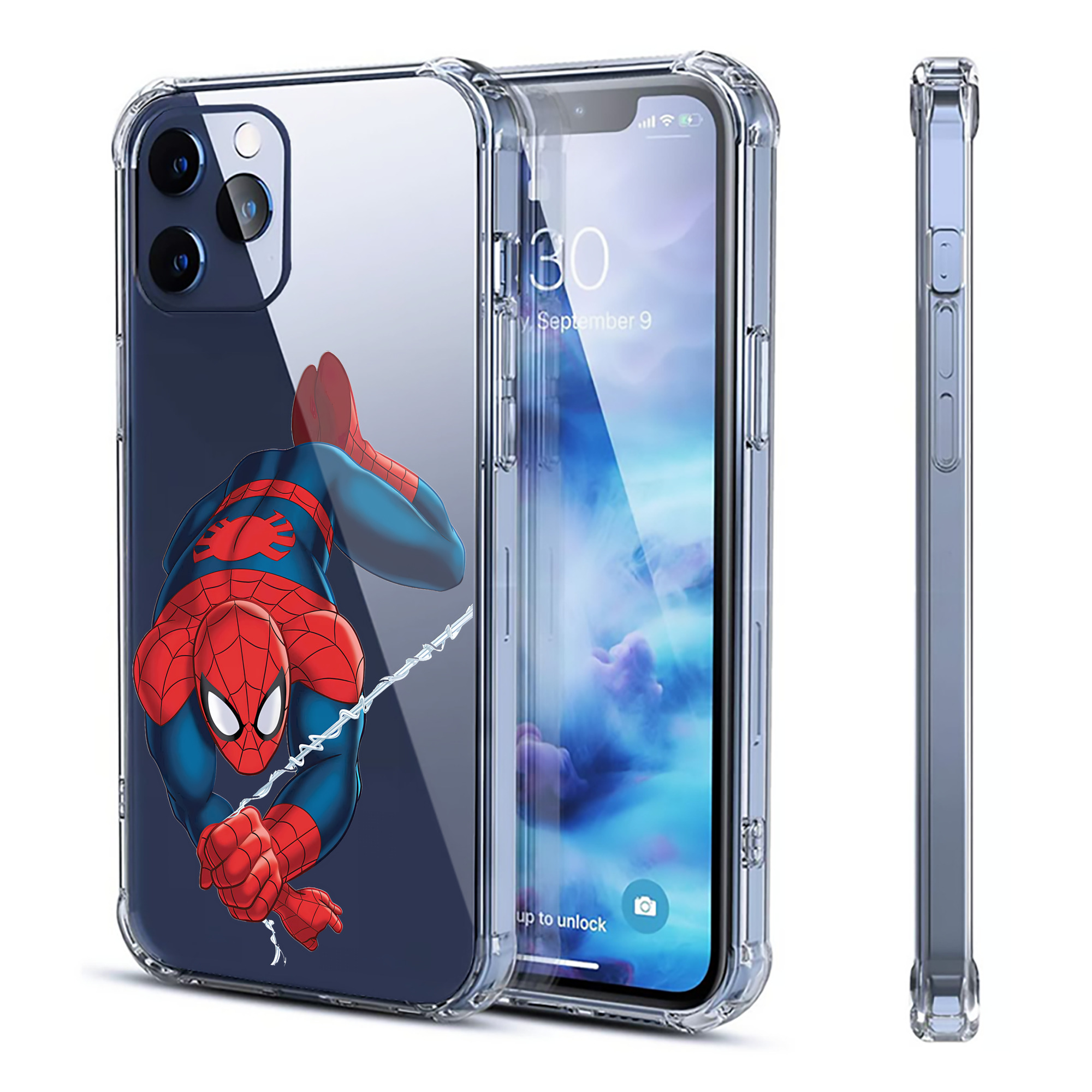 （画像用） Spider Man スパイダーマン 【iPhone 12シリーズ対応】透明スマホケース（クリアソフトケース）